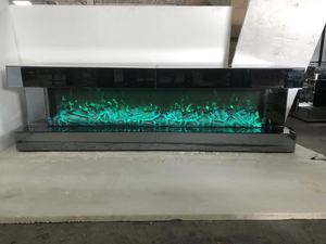 Mesa de <span class=keywords><strong>TV</strong></span> y Gabinete de Madera Blanca con Espejos y Chimenea, Soportes de <span class=keywords><strong>TV</strong></span> Elegantes con Espejos para Sala de Estar - Product Image 3