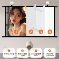 VIY 60-120 pouces 16:9 4K Épais HD Projecteur Écran Portable Adhésif Crochet Écran De Projection