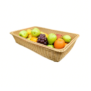 ตะกร้าขนมปังพลาสติกหวายสานด้วยมือ20 "สำหรับจัดแสดงผลไม้ตลาดร้านอาหารและเบเกอรี่ - Product Image 2