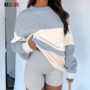 Personnalisé Color Block <span class=keywords><strong>Sweat</strong></span> Femmes Pull Mode Streetwear Haute Qualité Pull Ras Du Cou Sweats Femmes À Capuche - Product Image 3