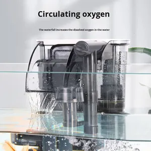 Pequeña pecera montada en la pared, filtro de máquina tres en uno integrado, bomba de agua de circulación, generador de oxígeno, accesorios para acuario - Product Image 3