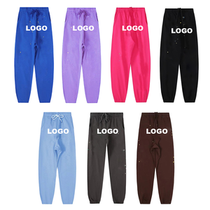Pantalones Jogger Casuales de Algodón 100% con Cordón Plano, Estampado Puff, Logotipo Personalizado, Antiencogimiento, Secado Rápido, Estilo Hip Hop, Venta al por Mayor - Product Image 1