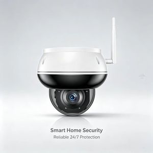 Caméra dôme extérieure Wi-Fi 2.4G/5G 5MP POE+ avec zoom 5X, 8 LED IR intégrées, détection de mouvement humain IP66 pour la sécurité extérieure - Product Image 1