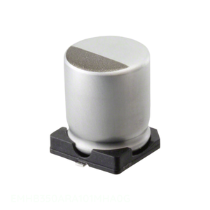 Manufacturer Channel 100 uF CAP ALUM 100UF 20% 35V SMD Surface Mount EMHB350ARA101MHA0G Capacitor - Product Image 1