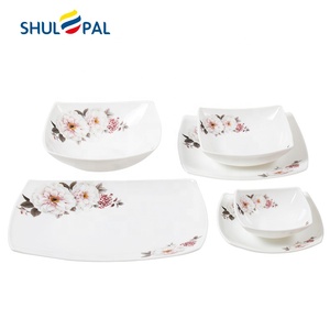 Wholesale 27Pcs Dinnerware RounSet Vintage Elegant Microwave Safe <strong>Square</strong> <strong>Plate</strong> <strong>Set</strong> Opalware Dinner <strong>Set</strong> - Product Image 2