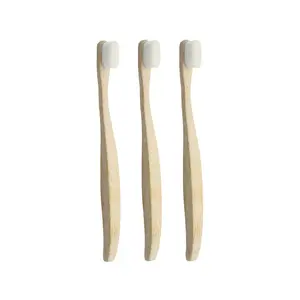Cepillo de dientes ecológico reutilizable, cerdas nano de bambú, ultra suaves, con logotipo