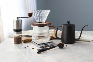 กล่องของขวัญชุดกาแฟดริปกาแฟแบบ Pour Over Kettle Server,เครื่องมือตั้งแคมป์ขาออกแบบใหม่ - Product Image 3