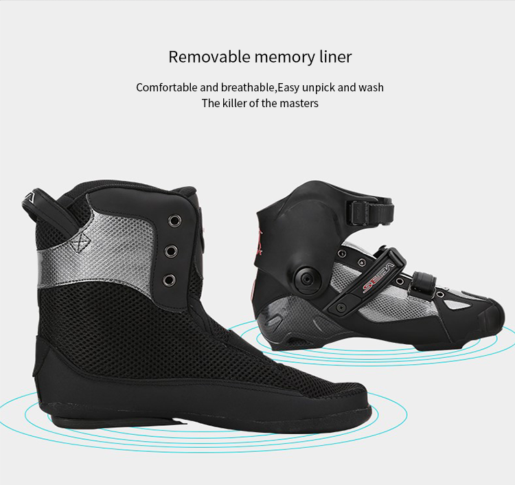 MACCO/SEBA HOT detachable inline roller skate shoes Imitation carbon fiber PP CNC bracket rockered frame competition level