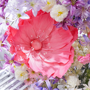 Fondo de Boda Moderno y Lujoso con Flores de Seda Gigantes y Banco de Metal Blanco <span class=keywords><strong>para</strong></span> Decoración de Eventos en Interiores/Exteriores - Product Image 2