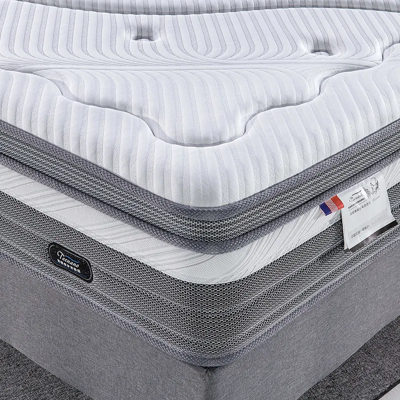 Matelas d'hôtel de luxe 5 étoiles King Size Topper en latex naturel Roll Up Matelas à ressorts ensachés 7 zones Massage en boîte