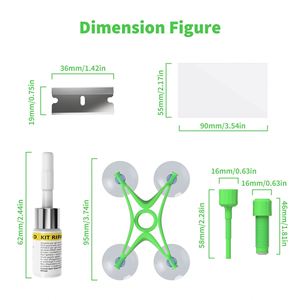 Sikeo WRK19001 Nouvelle Version – Kit de Réparation de Pare-Brise Blanc avec Fluide de Réparation du Verre et Matériel Plastique – Toutes Saisons - Product Image 5