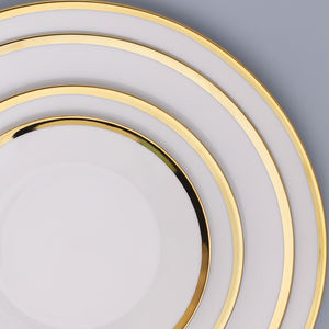 Best Sale Luxury Decoration Gold Rim New Bone China Rental Charger Plates for Wedding Party Ceremony - Product Image 2