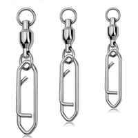Émerillons à roulement à billes haute résistance avec mousqueton pour la pêche, accessoires de montage terminal, émerillons barillet, connecteurs pour leurres et lignes de pêche
