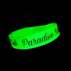 Factory Wholesale Short <b>Lanyard</b> Custom logo Fabric Glow in Dark Wristband - Product Image 5