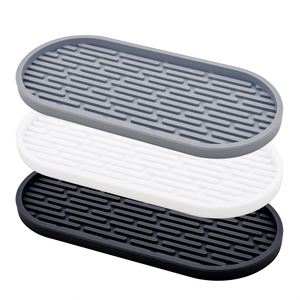 Plateau de rangement en silicone minimaliste moderne, forme ovale, organisateur pour cuisine, salle de bain, salon - Product Image 5