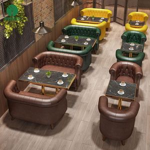 Moontree Coffee Shop Comercial Café Cuero Metal Mármol Restaurante Banco Sofá Muebles Cabina Asiento Mesa Silla Conjunto - Product Image 6