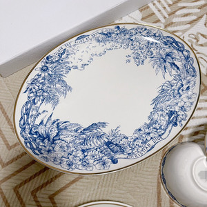 Wholesale Porcelain <b>Bone</b> <b>China</b> Ceramic Dinnerware <b>Sets</b> Edge Dessert <b>Dinner</b> Plates for Home or Wedding PC Material - Product Image 4