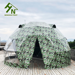 Dôme géodésique moderne en bâche PVC <span class=keywords><strong>camouflage</strong></span> avec porte ronde, conception imperméable quatre saisons pour le glamping en plein air - Product Image 1