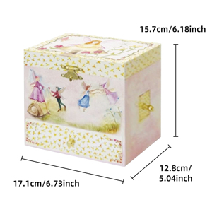 Caja <span class=keywords><strong>de</strong></span> Música <span class=keywords><strong>de</strong></span> Hadas Personalizada - Caja <span class=keywords><strong>de</strong></span> Joyería <span class=keywords><strong>de</strong></span> Papel con Diseño <span class=keywords><strong>de</strong></span> Bosque Encantado, Figura Giratoria, Espejo y Candado, Regalo <span class=keywords><strong>de</strong></span> Princesa para Niñas - Product Image 3