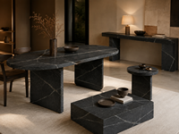 Dalles de granit noir volcanique pour îlots de cuisine, comptoirs de bar, encadrements de cheminées, panneaux de façade extérieure, buffets en pierre, carrelage de sol