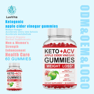 LUVVITA Suplemento Dietético Orgánico Natural Antioxidante Vegetariano para el Control de Peso en Adultos, Gomitas de Vinagre de Manzana Keto con Vitaminas - Product Image 1