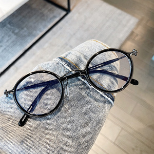 เฉียนไนแว่นกันแดดทรงกลม UV400 ประเภท 3 ที่บังแดด ยูนิเซ็กส์ กรอบสีน้ำเงิน เลนส์พีซี สีแชมเปญอ่อน F3-5157 - Product Image 1