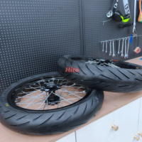 Juego de Ruedas Ultra Bee Supermoto, Juego Completo de Neumáticos de Calle, Neumáticos Lisos para Carretera, Ruedas Supermoto de 17 Pulgadas, 100/80-17 130/70-17