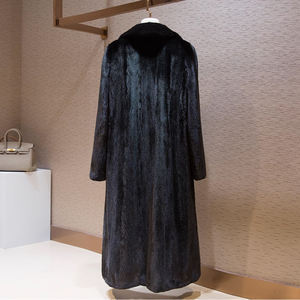 Abrigo de piel de visón natural clásico para mujer Precio al por mayor de fábrica de piel de Marta Real - Product Image 4