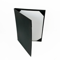Porte-menu moderne en cuir PU noir à deux volets pour restaurant haut de gamme