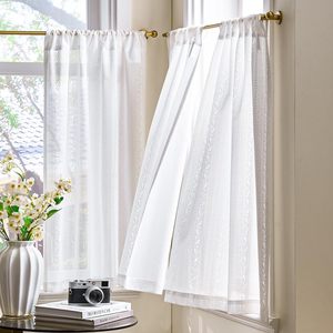 <span class=keywords><strong>Tende</strong></span> in Poliestere Bianco per <span class=keywords><strong>Cucina</strong></span> e Soggiorno, Tenda Filtrante per Bagno con Caduta di 91 cm - Product Image 1