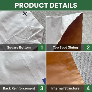 Sacs en papier pour dioxyde de titane, sacs à fond carré de 25 kg avec doublure en PE, résistants à l'humidité, pour l'emballage de poudres industrielles chimiques, OEM - Product Image 2