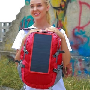 Muestra gratuita de mochila solar con panel solar extraíble de 6 vatios |   Puerto USB |   Incluye compartimento para portátil - Product Image 2
