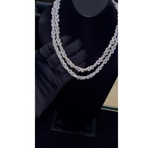 Collar de Cadena con Diamantes de Moissanita en Plata 925, Joyería Elegante y con Estilo para Regalo de Boda, Cumpleaños o Aniversario - Product Image 3