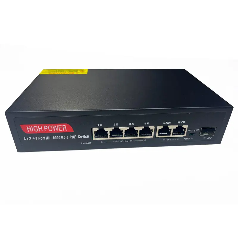 Gigabit 6 יציאות 48v CCTV רשת Ethernet PoE מתג 48V 10/100/1000M רשת מתג