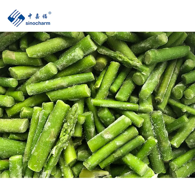 Sinocharm एचएसीसीपी जमे हुए सब्जियों थोक मूल्य आपूर्तिकर्ता IQF शतावरी 2-4cm कट जमे हुए Asparagus कट