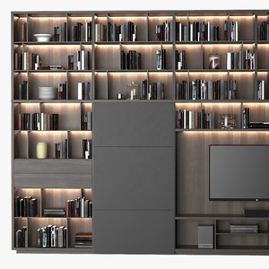 PA nordique bibliothèque meubles armoire de rangement salon luxe bibliothèques en bois - Product Image 3