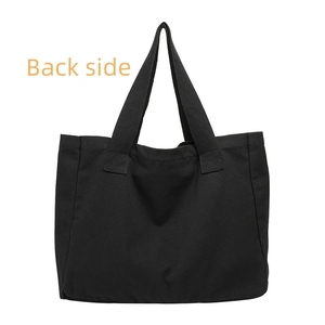 Chất Lượng Cao Tùy Chỉnh Nhẹ Nhàng Người Phụ Nữ <span class=keywords><strong>Tote</strong></span> Tái Sử Dụng Màu Đen Polyester Bông Vải Thêm Lớn <span class=keywords><strong>Tote</strong></span> Túi Cho Phụ Nữ - Product Image 2