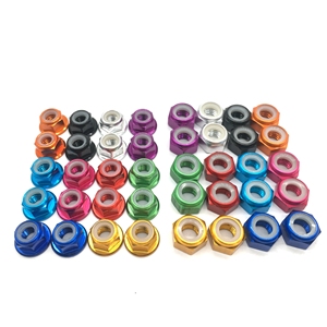 दीन 6926 रंगीन Anodized एल्यूमीनियम हेक्स निकला हुआ किनारा नायलॉन डालने ताला पागल निकला हुआ किनारा nylock अखरोट - Product Image 6