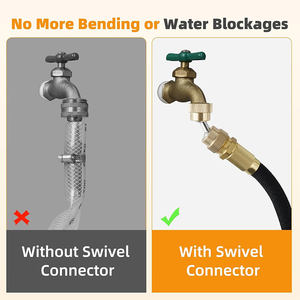 Adaptateur de <span class=keywords><strong>tuyau</strong></span> d'<span class=keywords><strong>arrosage</strong></span> en laiton de 3/4 pouce, 360 ° Connecteur femelle-femelle pivotant avec 2 rondelles, étanche aux intempéries - Product Image 3