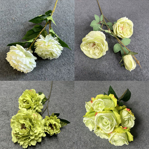 Serie Verde: Flores Artificiales Estilo Bosque, Ramo de Boda Fresco, Material para Arreglos Florales, Accesorios Florales Simulados - Product Image 5