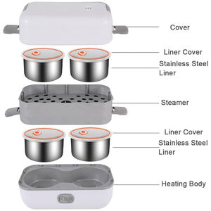 Fiambrera eléctrica Calentador de alimentos portátil para el hogar y la Oficina Fiambrera autocalentable (110V,200W) - Product Image 2