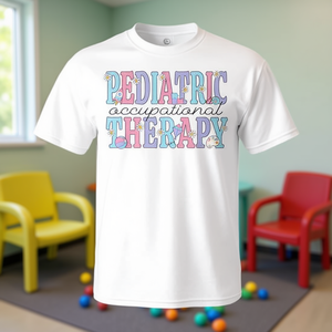 Camiseta de terapia ocupacional pediátrica con diseño floral para profesionales de Ota - Product Image 3