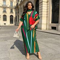 Robe Bubu Kaftan en Polyester pour Femmes Africaines, Coupe Droite, Col en V, Respirante, Infroissable, Écologique, Usage Quotidien pour Adultes