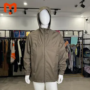 OEM Custom Windbreaker Jacket Full Zip Up Mens Outdoor Sports Hooded Long Sleeve Waterproof Quick Dry Windbreaker Jacket For Men