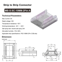 Transparent Gapless 10mm 2pin connecteur de lumière de bande de LED sans soudure pour pour 5V 12V 24V bandes lumineuses à LED de couleur unique