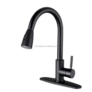 XOLOO Hot Cold Flexible 360 Degree Rotating Spout Sink Mixer Tap Pull Out Modern Black Kitchen Faucet