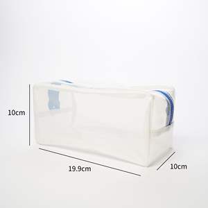 Bolsa de cosméticos de viaje Premium PVC transparente impermeable con cierre de cremallera de logotipo personalizado Material de PC de estilo informal - Product Image 2