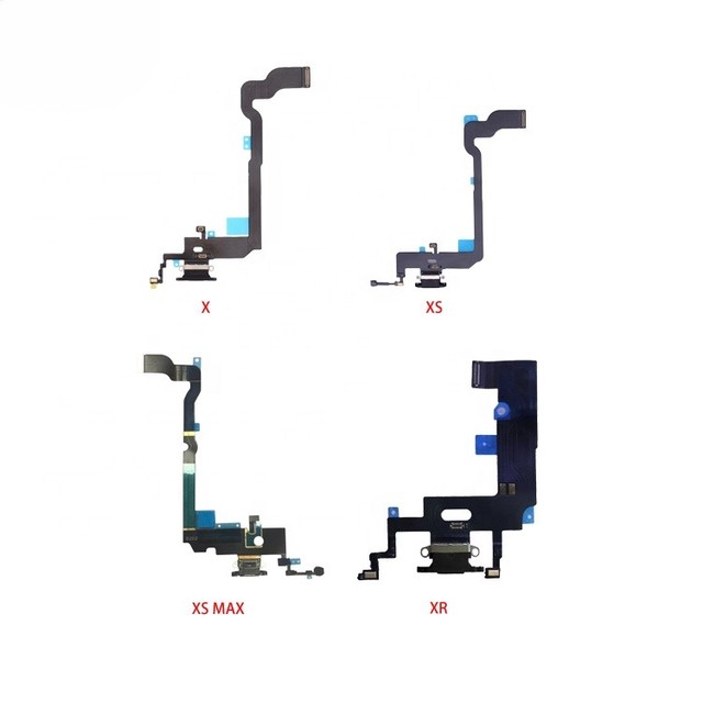 USB Charge Flex Cable for X/XR/XS/MAX Dock Connector with Mic Multi-color Bar Design OEM Quality