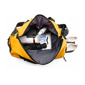 Wet Dry Shoe Compartment <strong>Holdall</strong> Sports Outdoor <strong>Woman</strong> Yoga Carry Weekender Overnight Travel Yellow Gym Duffel Bag - Product Image 3