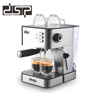 Máquina de café expreso DSP, cafetera semiautomática de acero inoxidable de 15 bares con espumador de leche, enchufe estándar europeo - Product Image 1